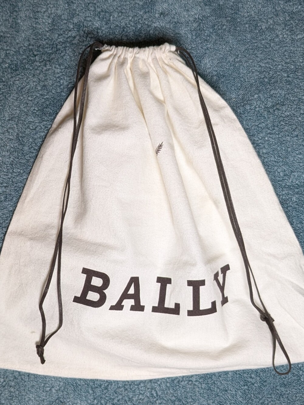 Bally Dust Bag 13.5x13 Scribe Loafer Dress Shoe Leather Goods Drawstring Cream